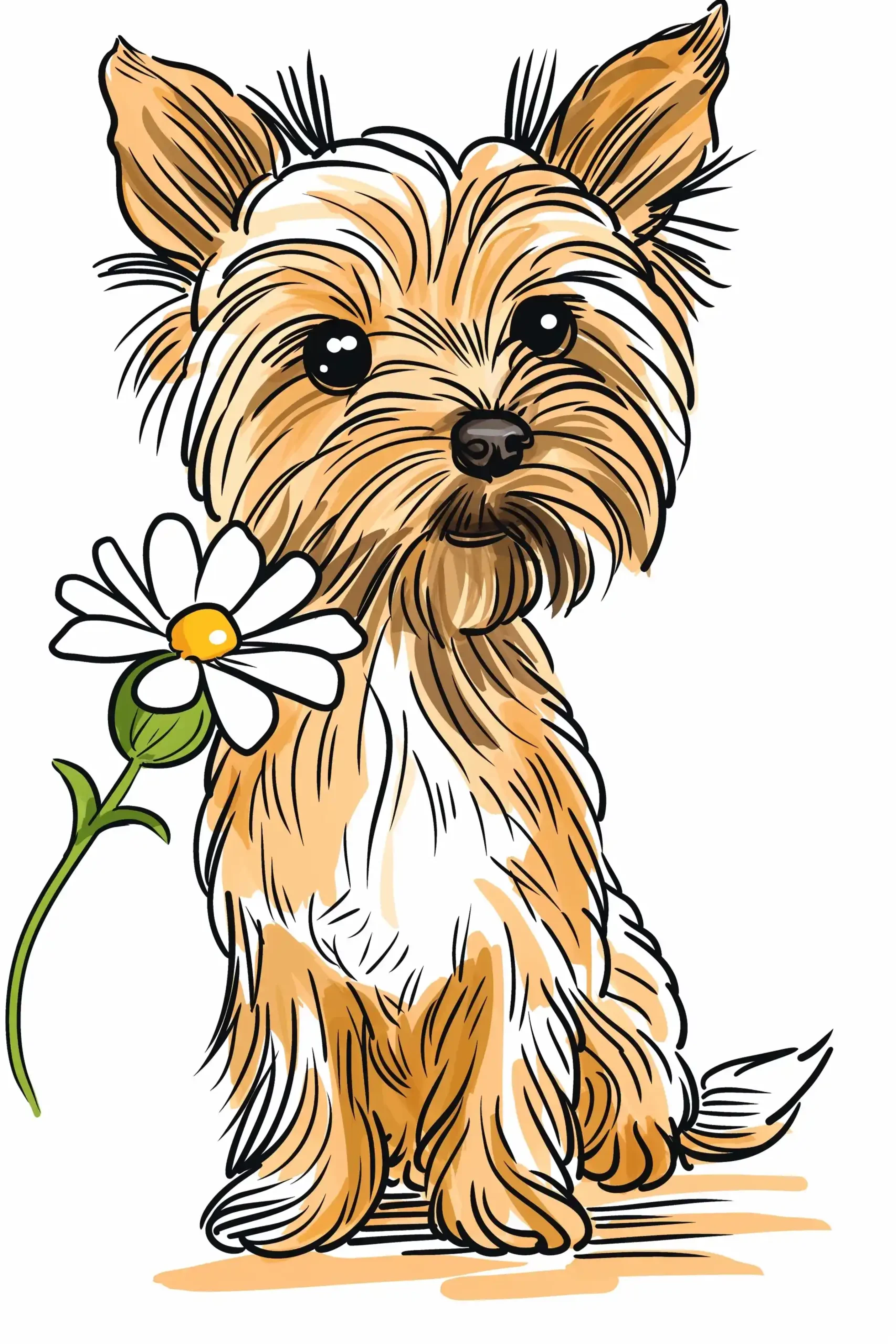 Raw Yorkie Flower Carry Midjourney 提示词生成效果