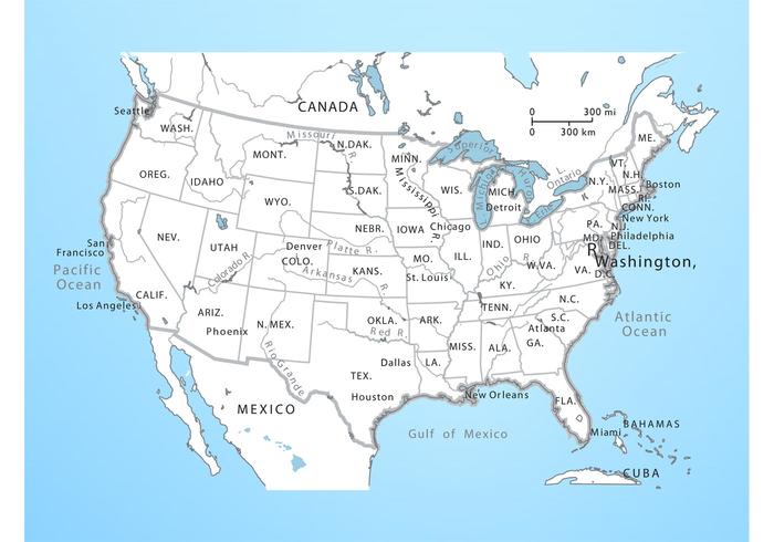 美国矢量地图