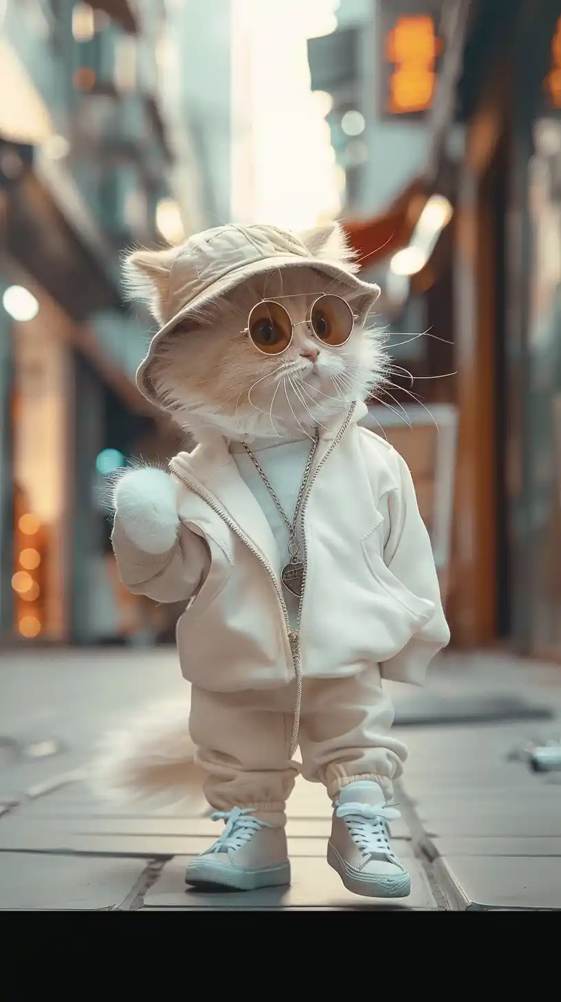 Fashionable Cat in Seger Style Midjourney提示词