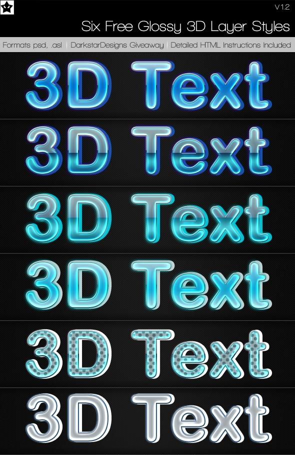 6款3D霓虹发光特效文字PS样式