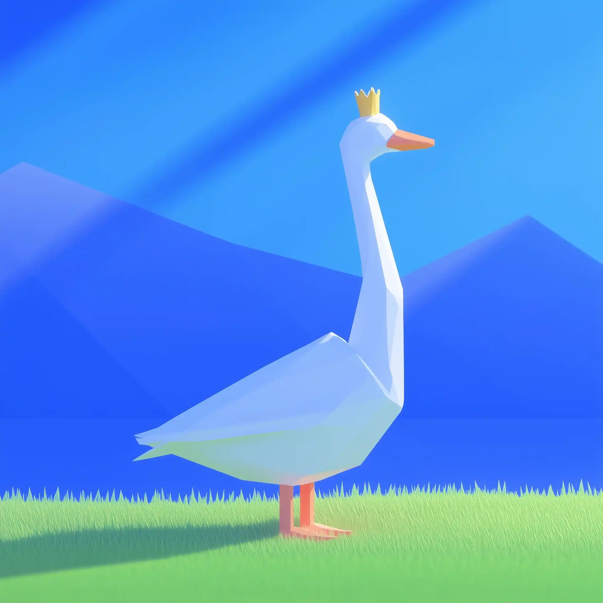 Minimalist Goose with Crown Midjourney提示词