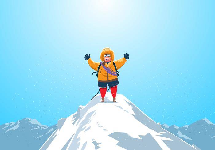 马塔角传染媒介顶部的登山人