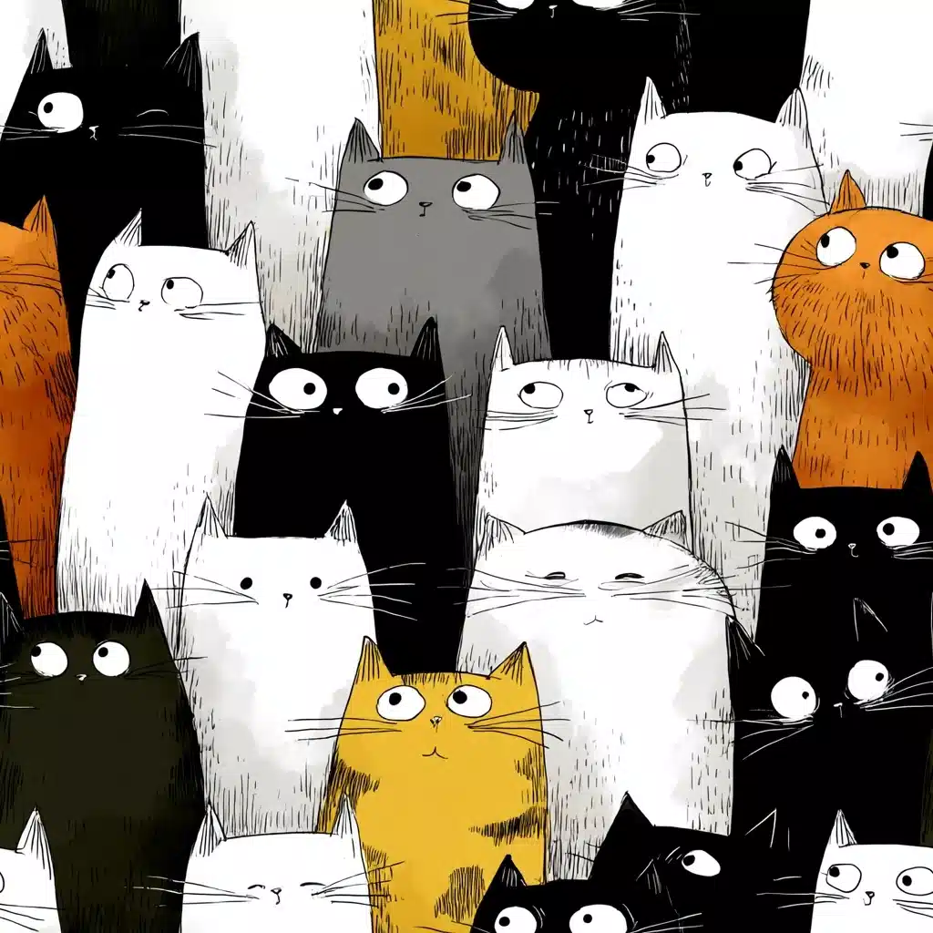 Clipart of Cute Kittens Midjourney提示词