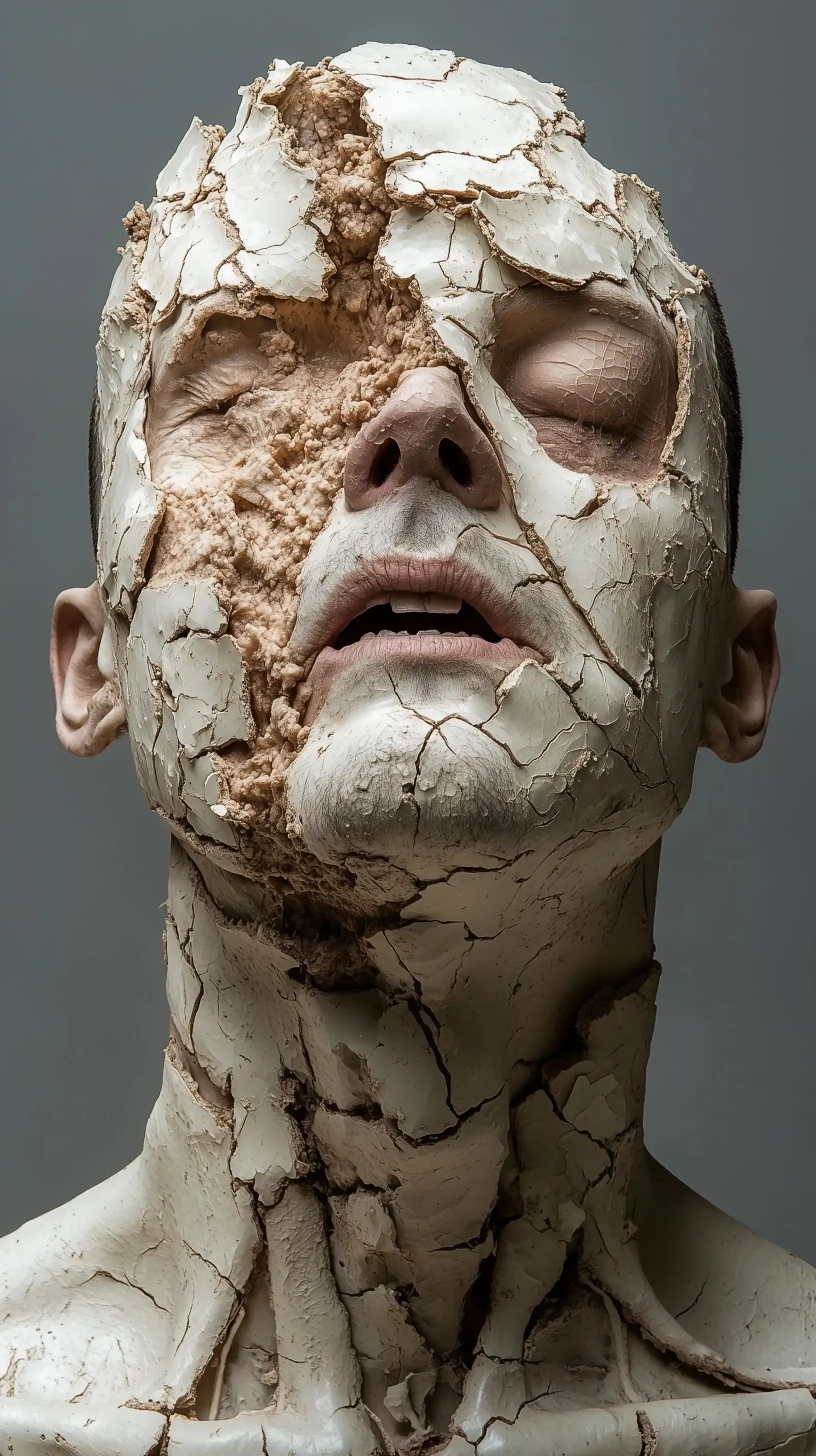 Surreal Portrait of Disintegration Midjourney提示词
