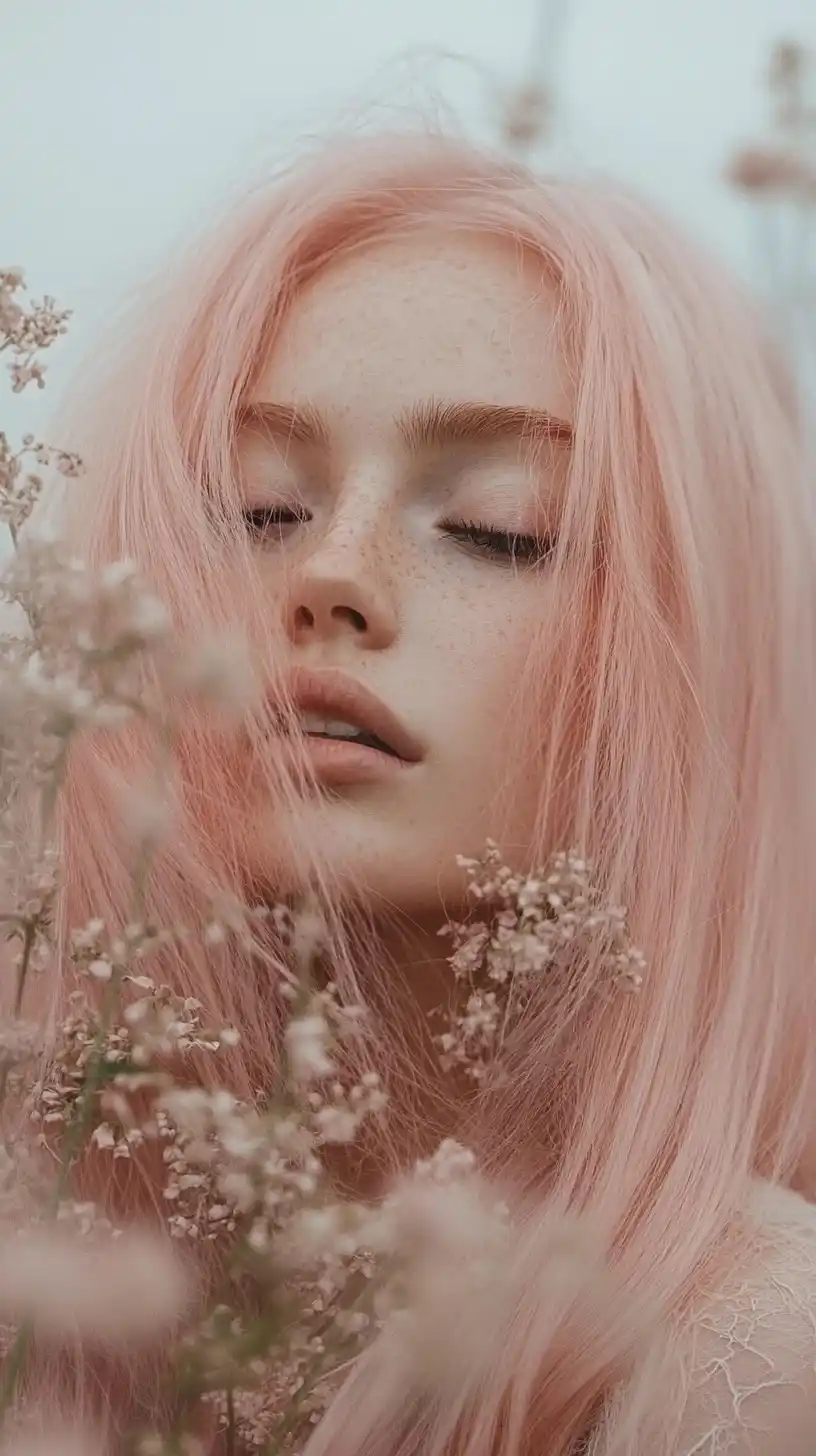 Ethereal Model in Flowers Midjourney提示词