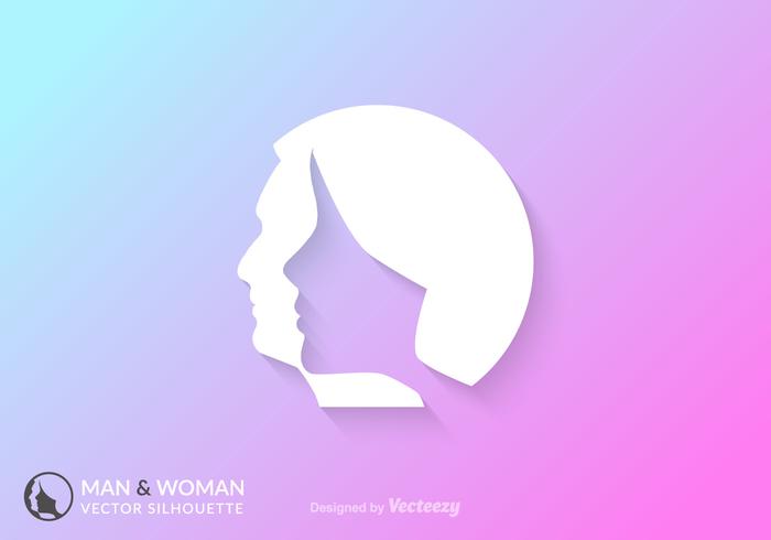 自由的男人和女人剪影矢量概念