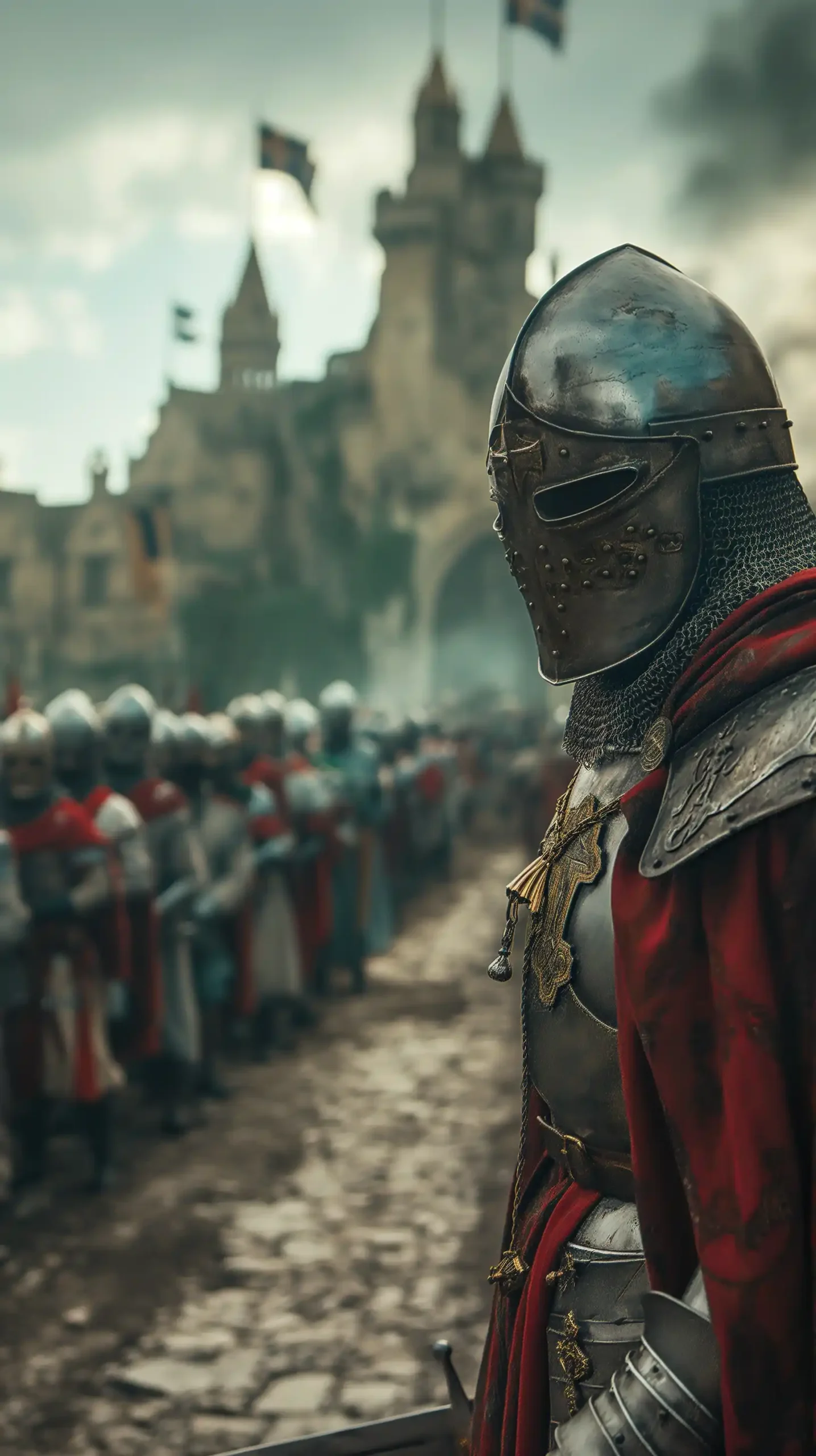 Templar Knights Farewell Realism Midjourney提示词