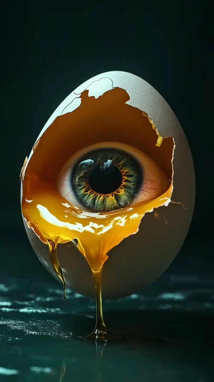 Photorealistic Egg with Eye Midjourney 提示词生成效果