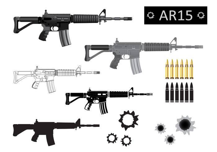 AR15矢量轮廓