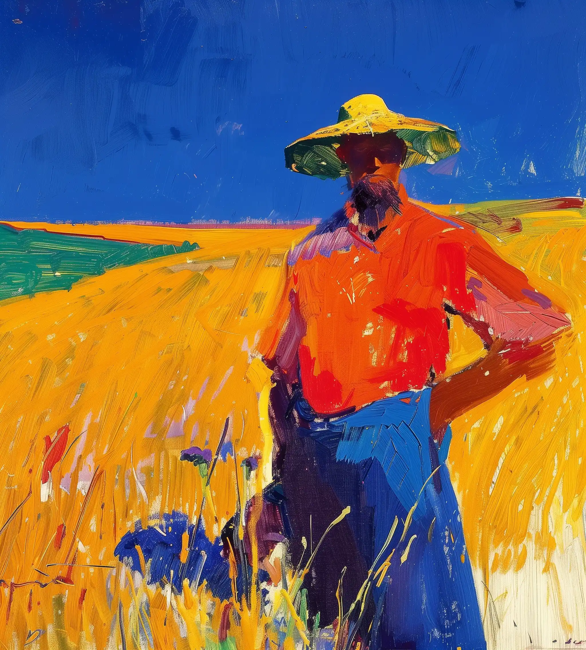 Cubist Chinese Farmers Midjourney提示词