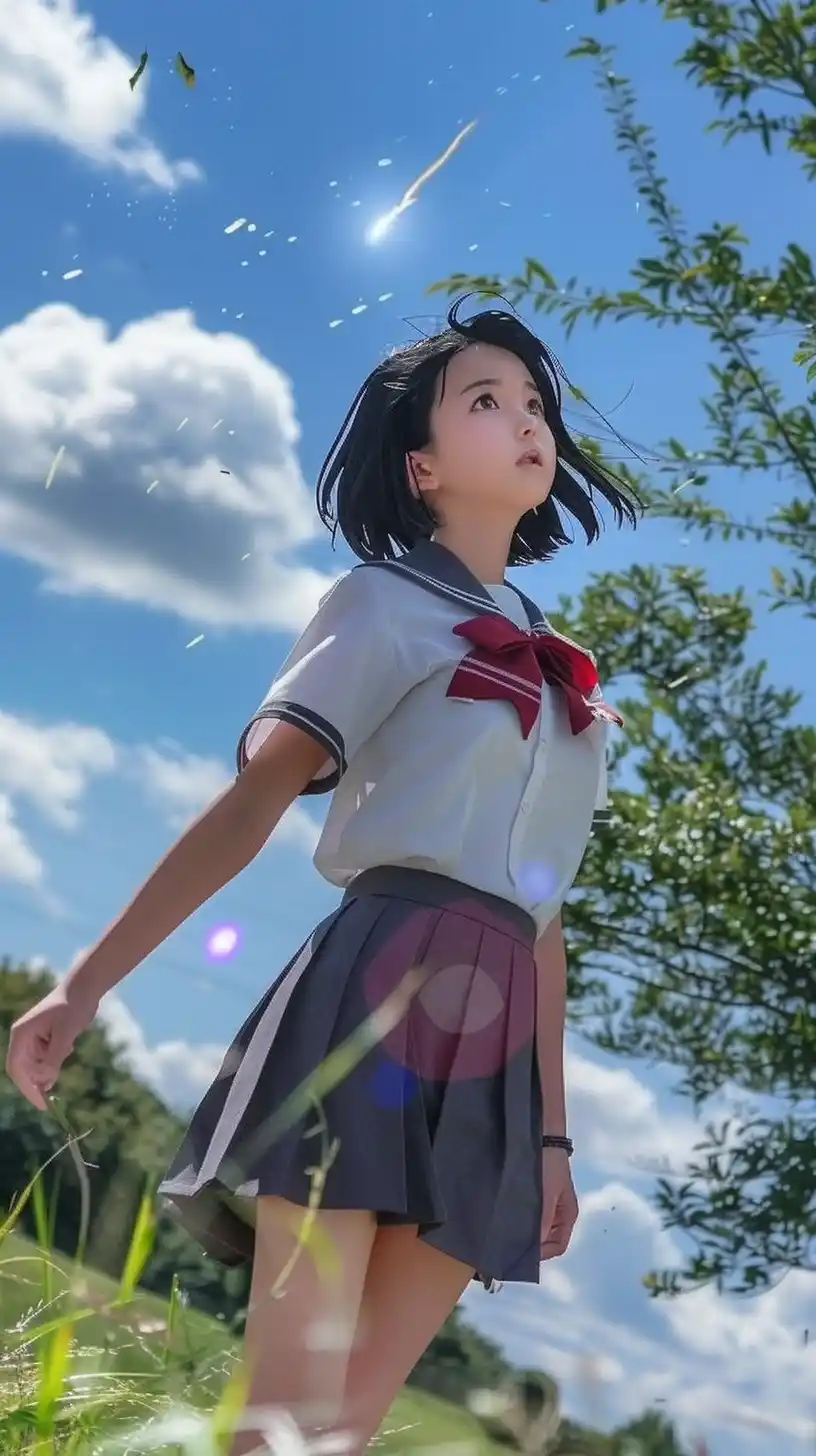 Cinematic Realism Korean Schoolgirl Midjourney提示词