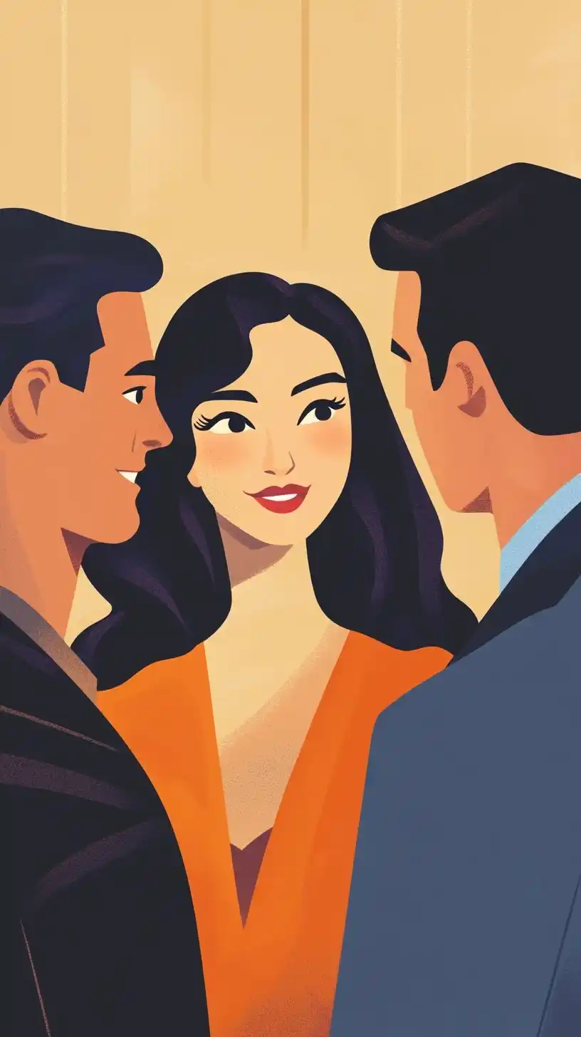 Elegant Woman with Friends Midjourney 提示词生成效果