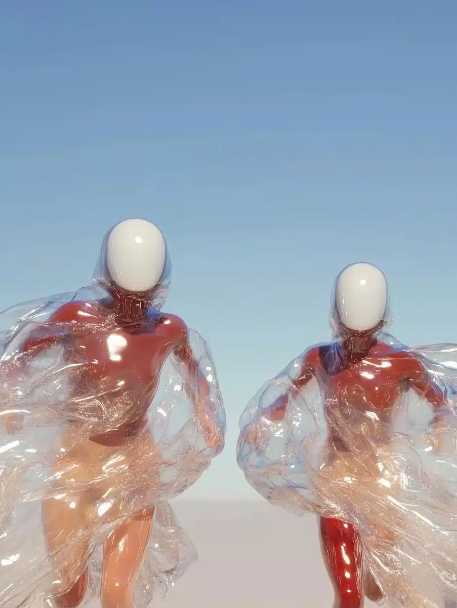 Translucent Figures in Motion Midjourney提示词