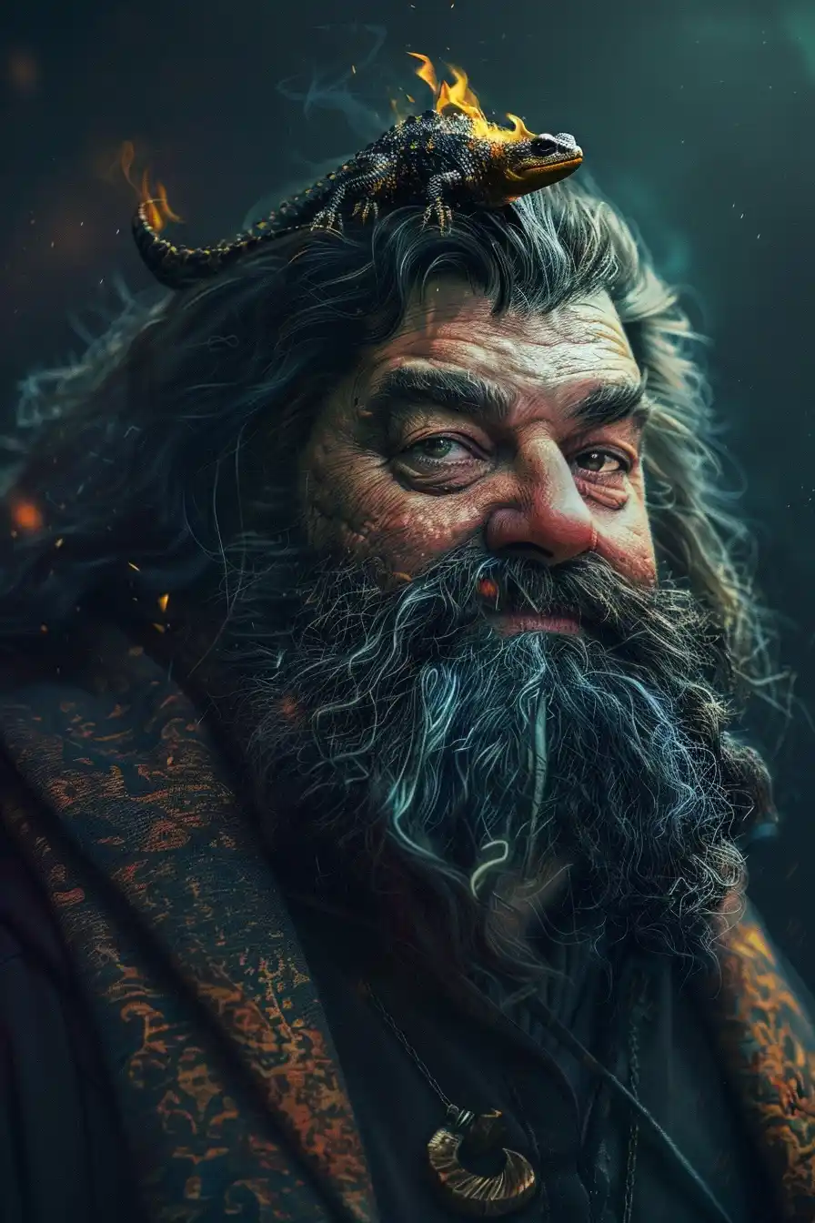 Linear Hagrid with Salamander Midjourney提示词