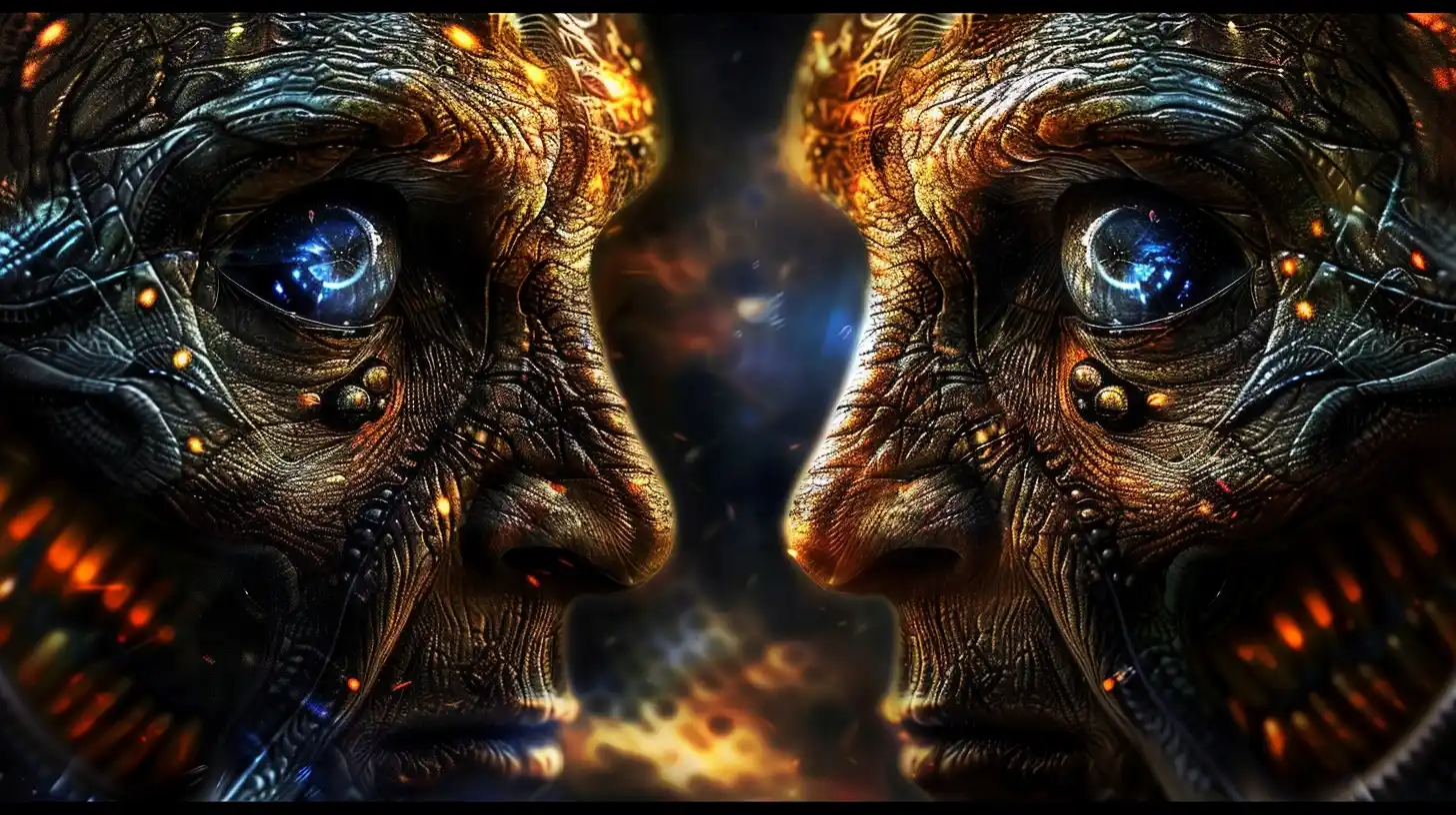 Symmetrical Self-Healing Alien Midjourney提示词