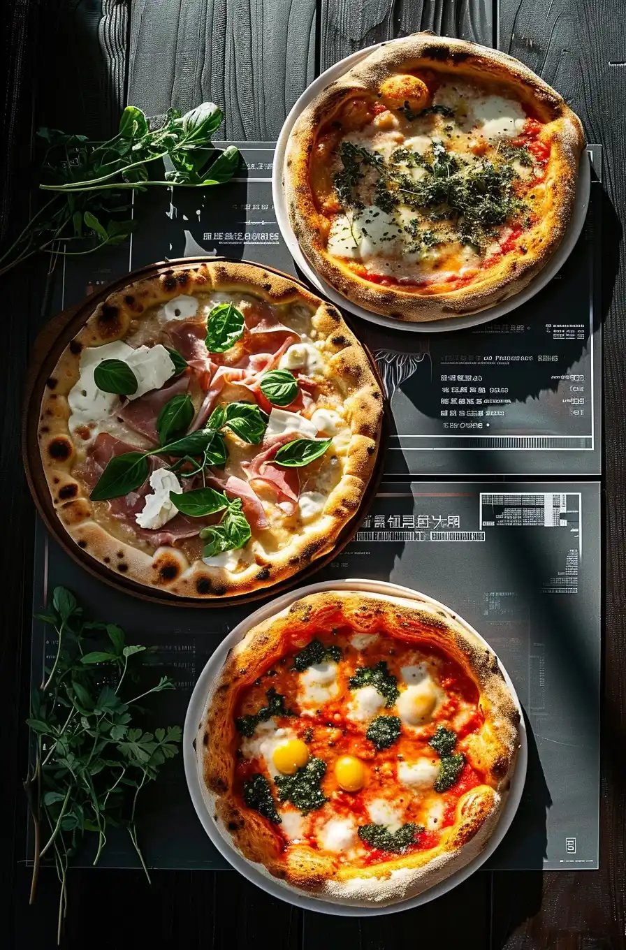 Italian Pizza Trio Hasselblad Capture Midjourney提示词