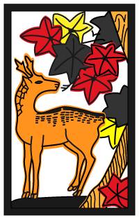 Hanafuda /秋叶上的鹿