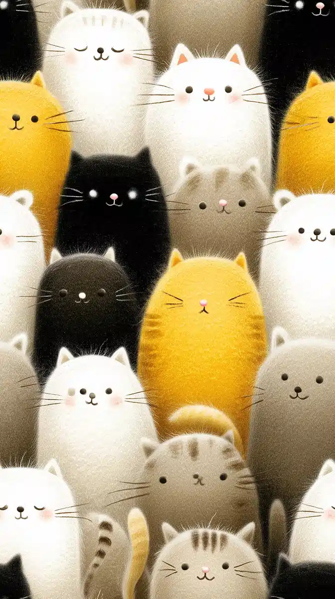 Whimsical Watercolor Cat Wall Midjourney提示词