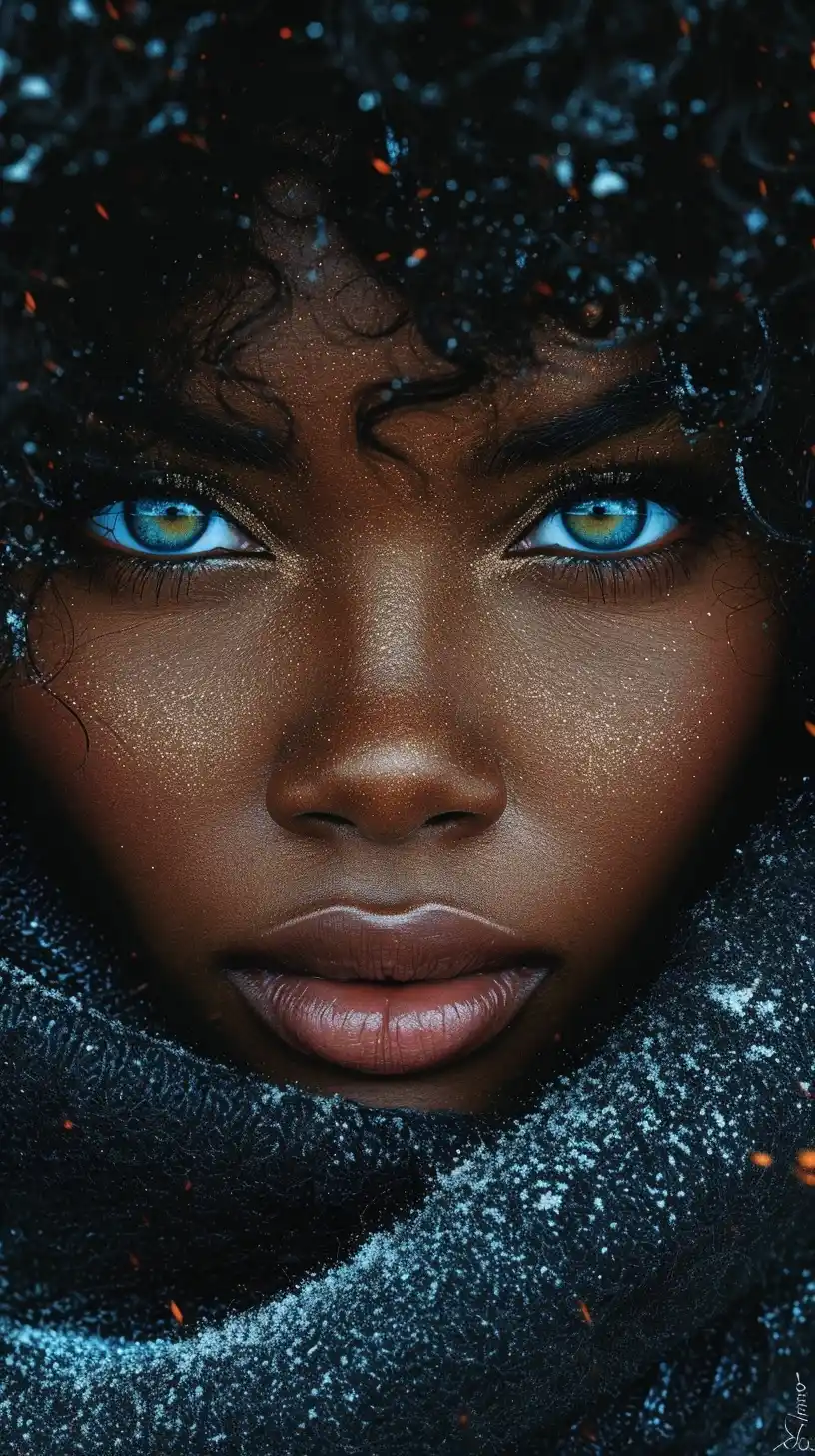 Enchanting African-American Portrait Midjourney提示词