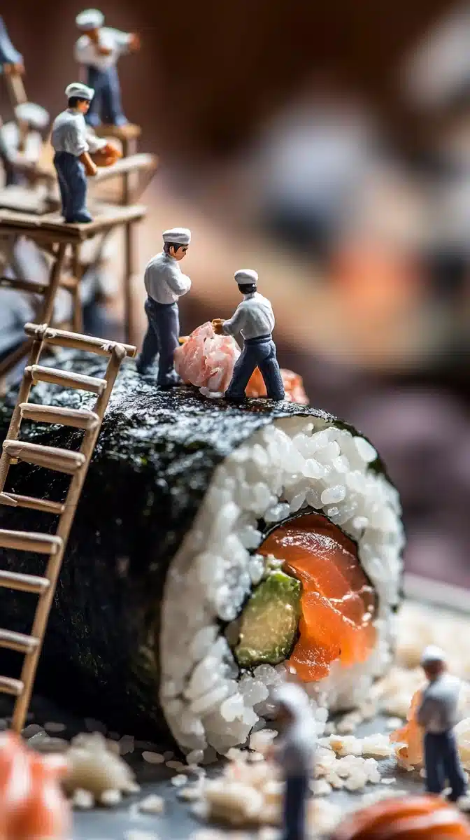 Macro Sushi with Chefs Midjourney提示词