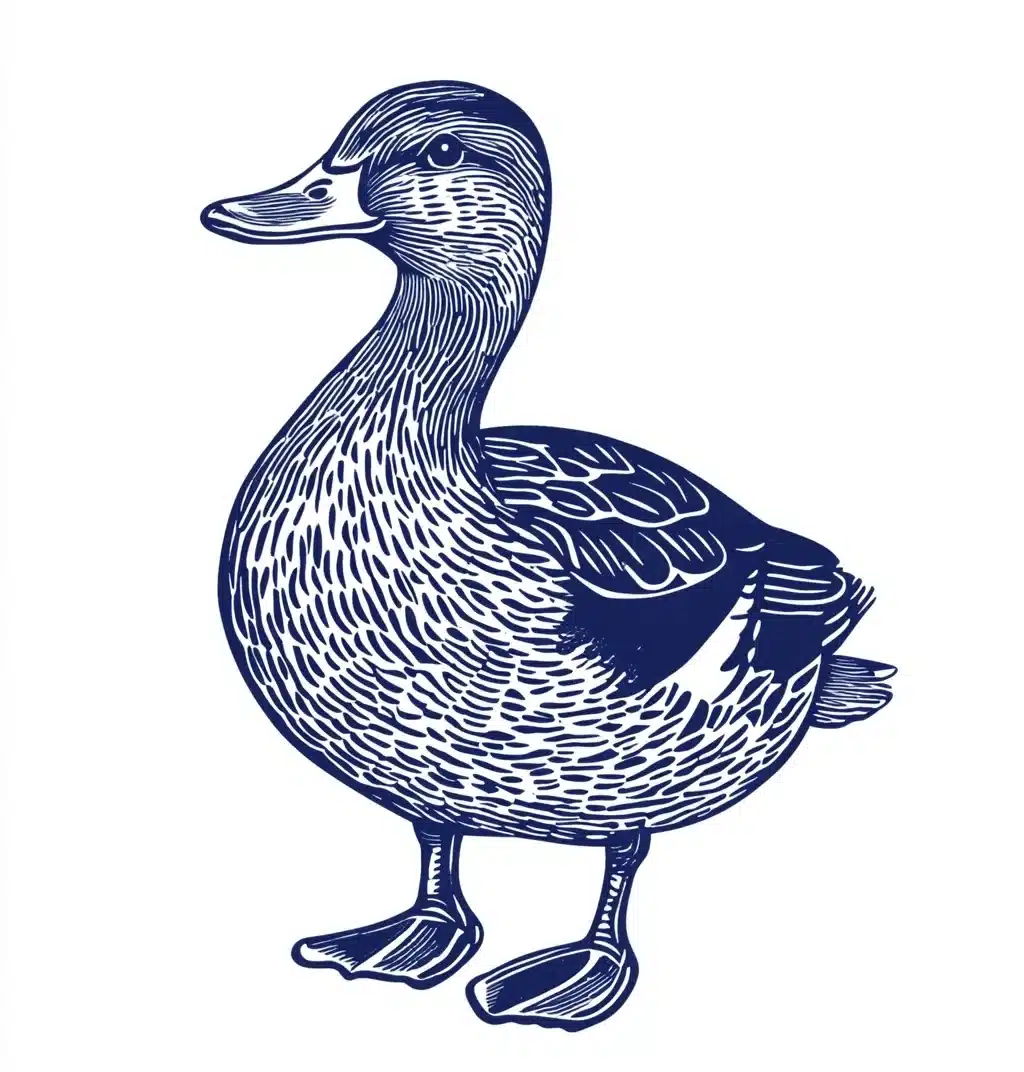 Block Print Musky Duck Midjourney提示词
