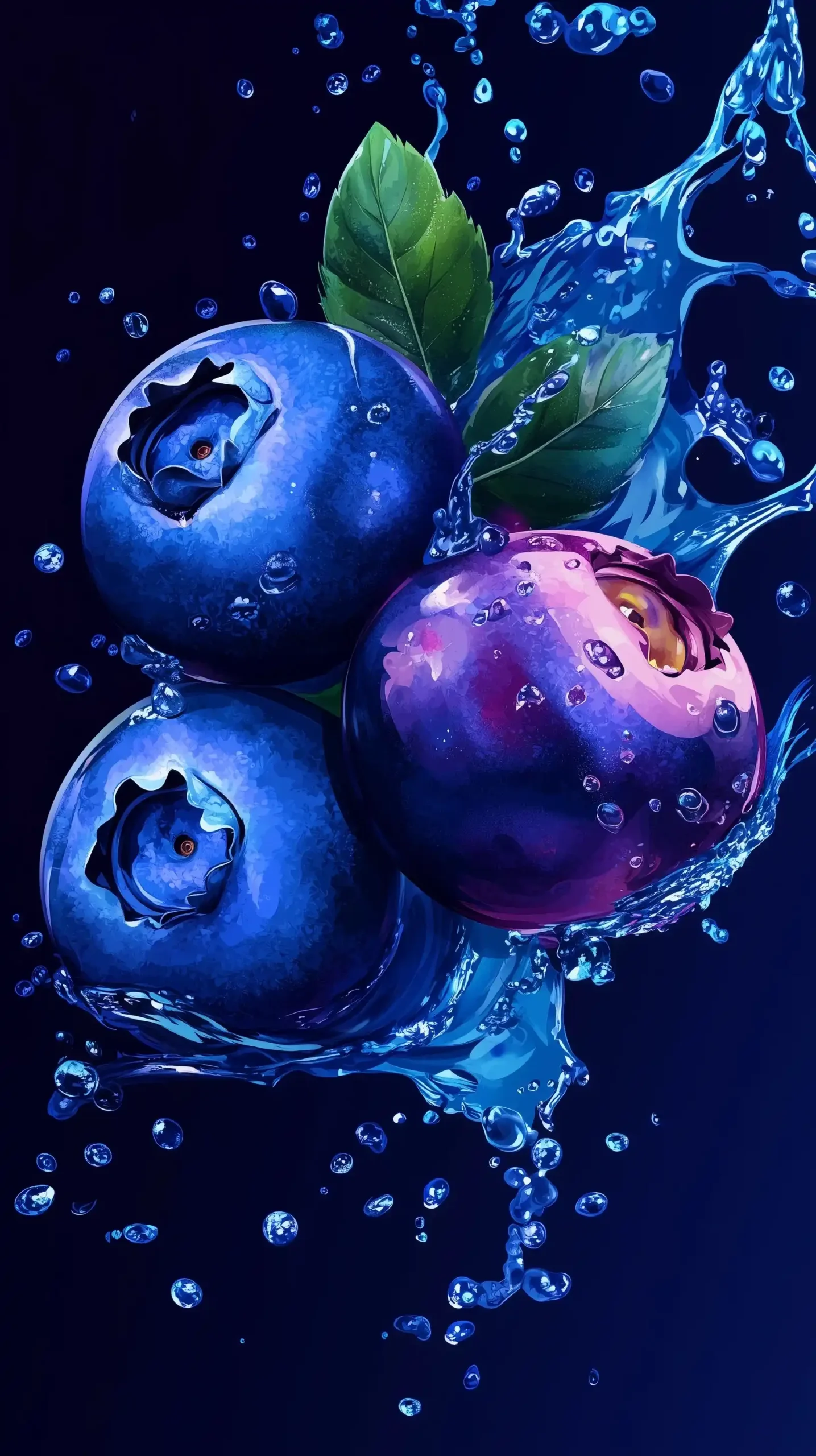 Graffiti Blueberries Explosion Midjourney提示词