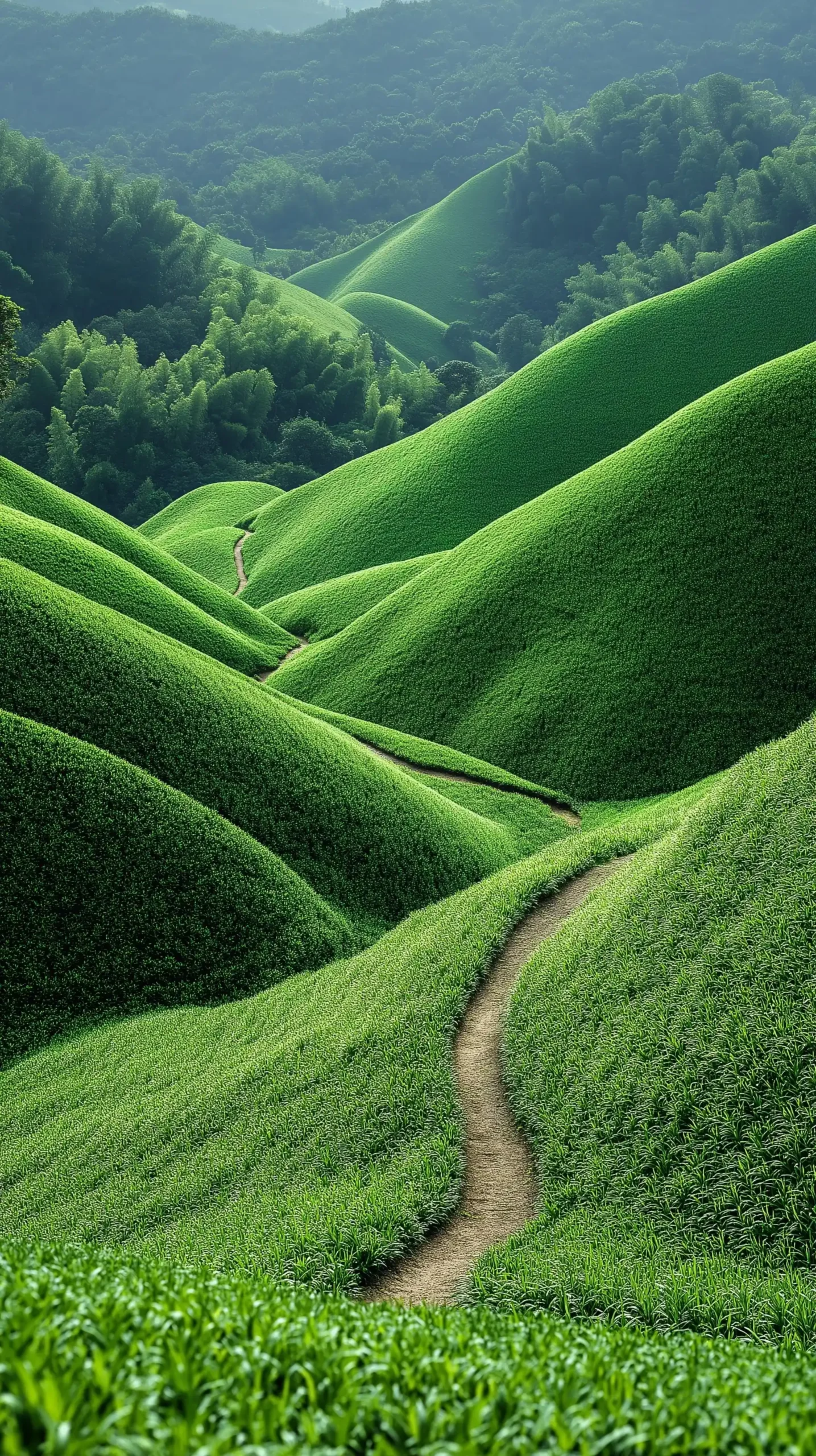 Surreal Path Through Grass Midjourney提示词