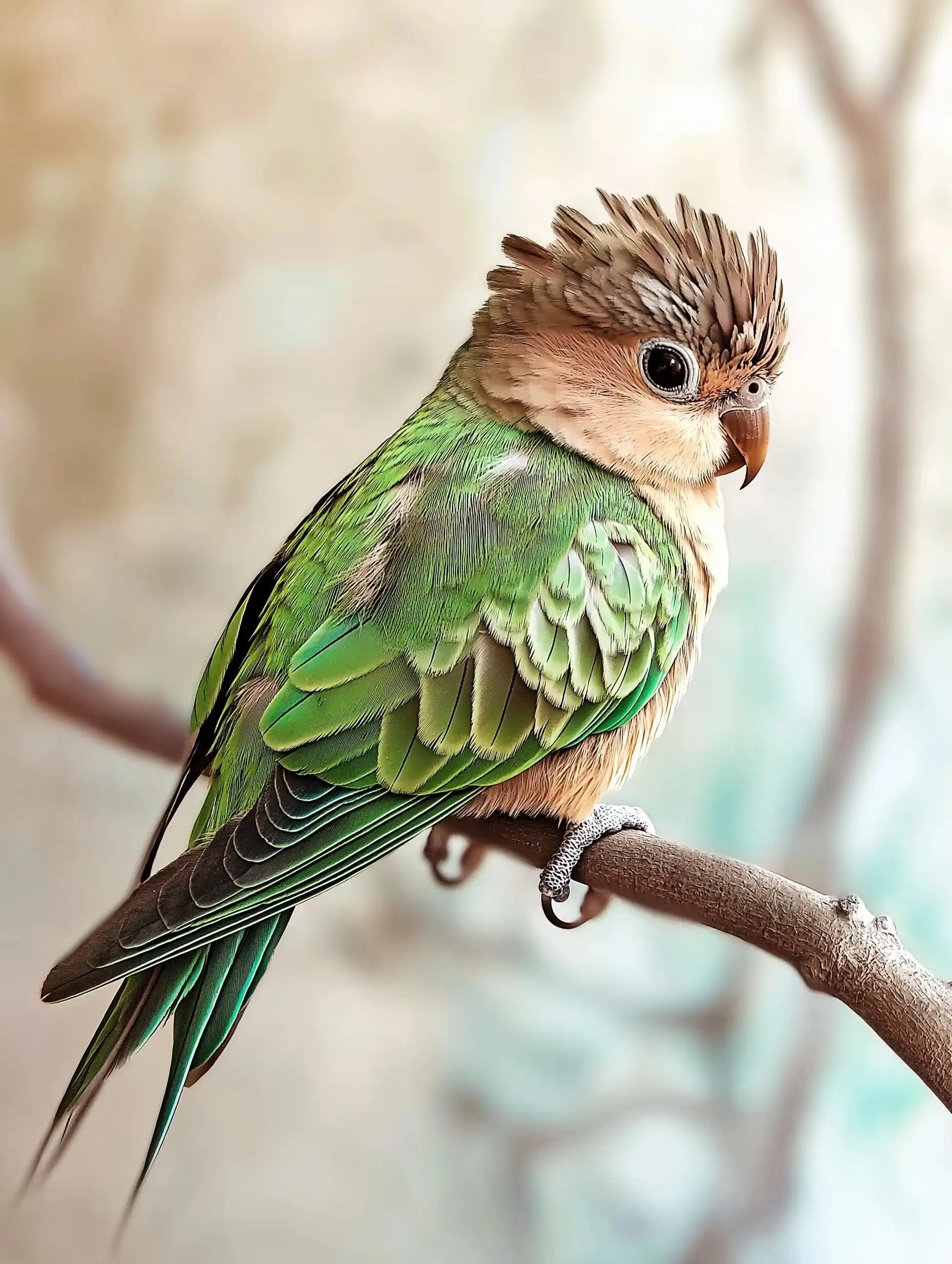 Pompadour Lovebird Chaos Art Midjourney提示词