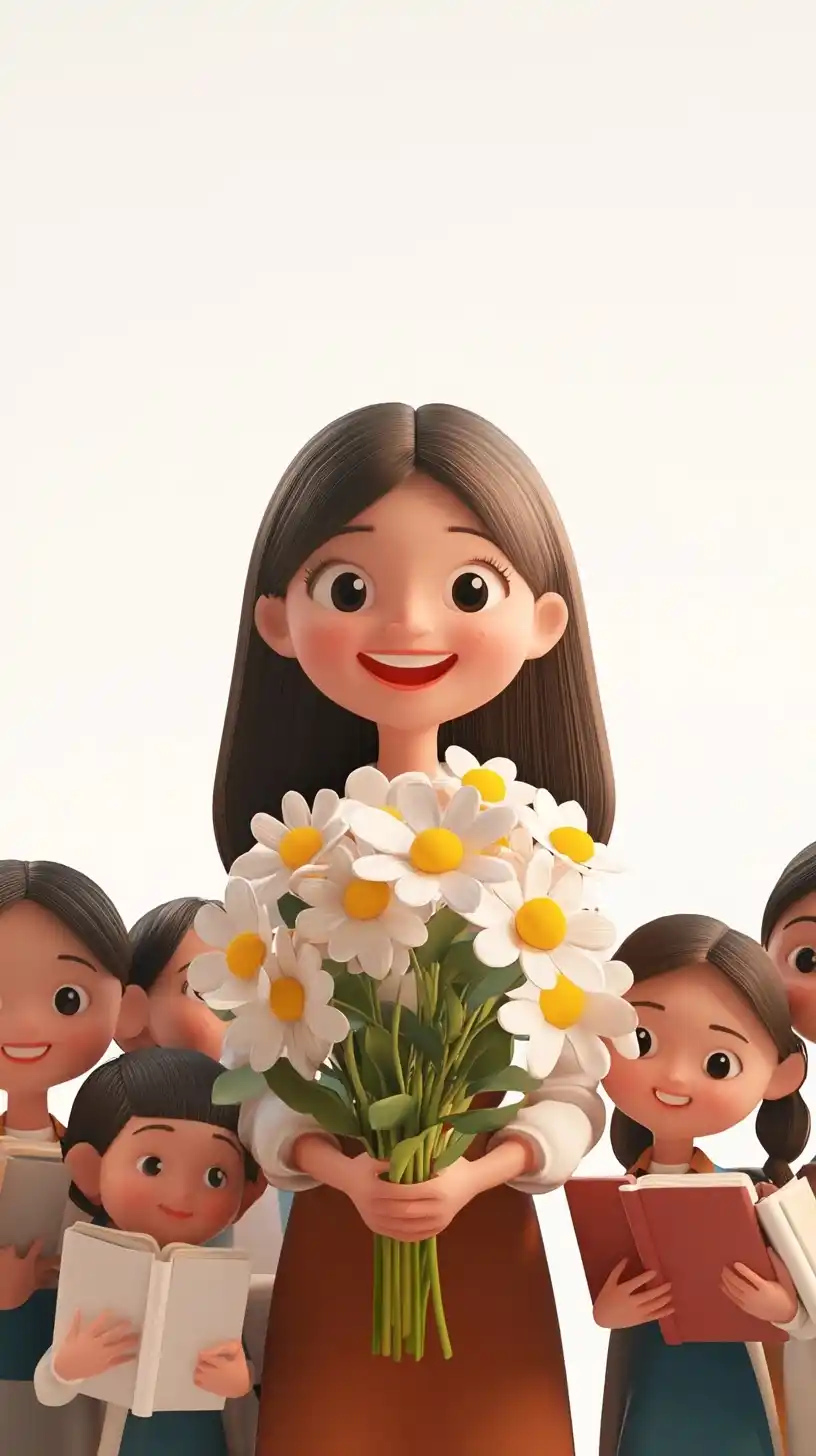 3D Teacher with Students Midjourney提示词
