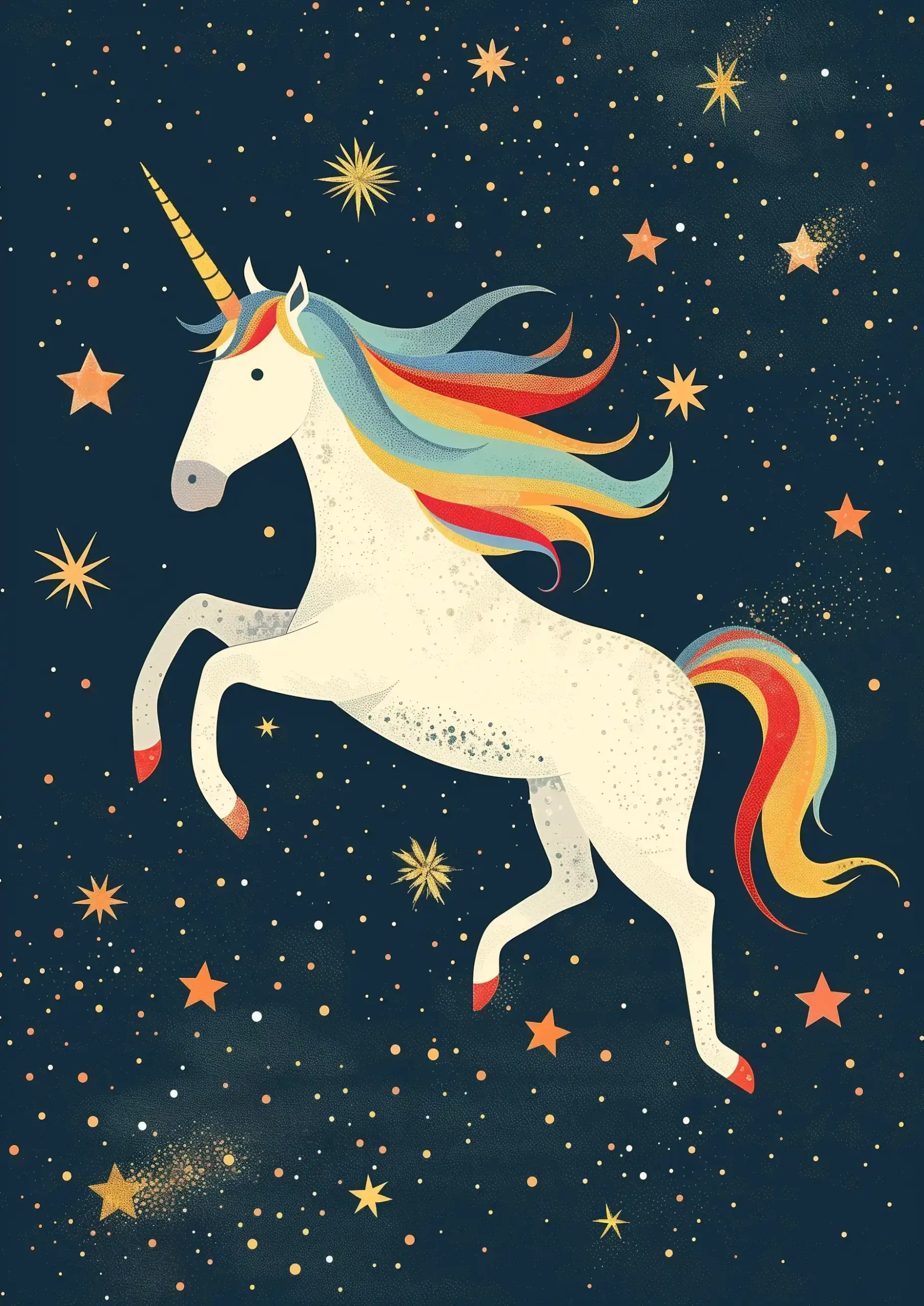 Mystical Unicorn Greeting Card Midjourney提示词
