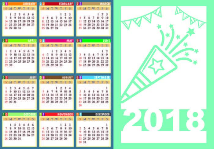 桌面日历设计模板2018年
