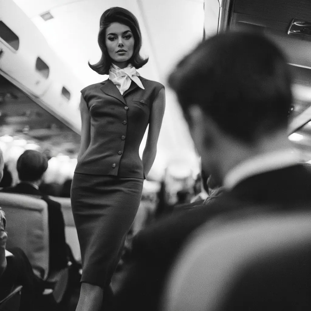 1960s Air France Hostess Midjourney提示词
