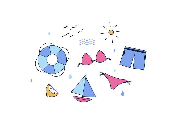 免费海滩日矢量