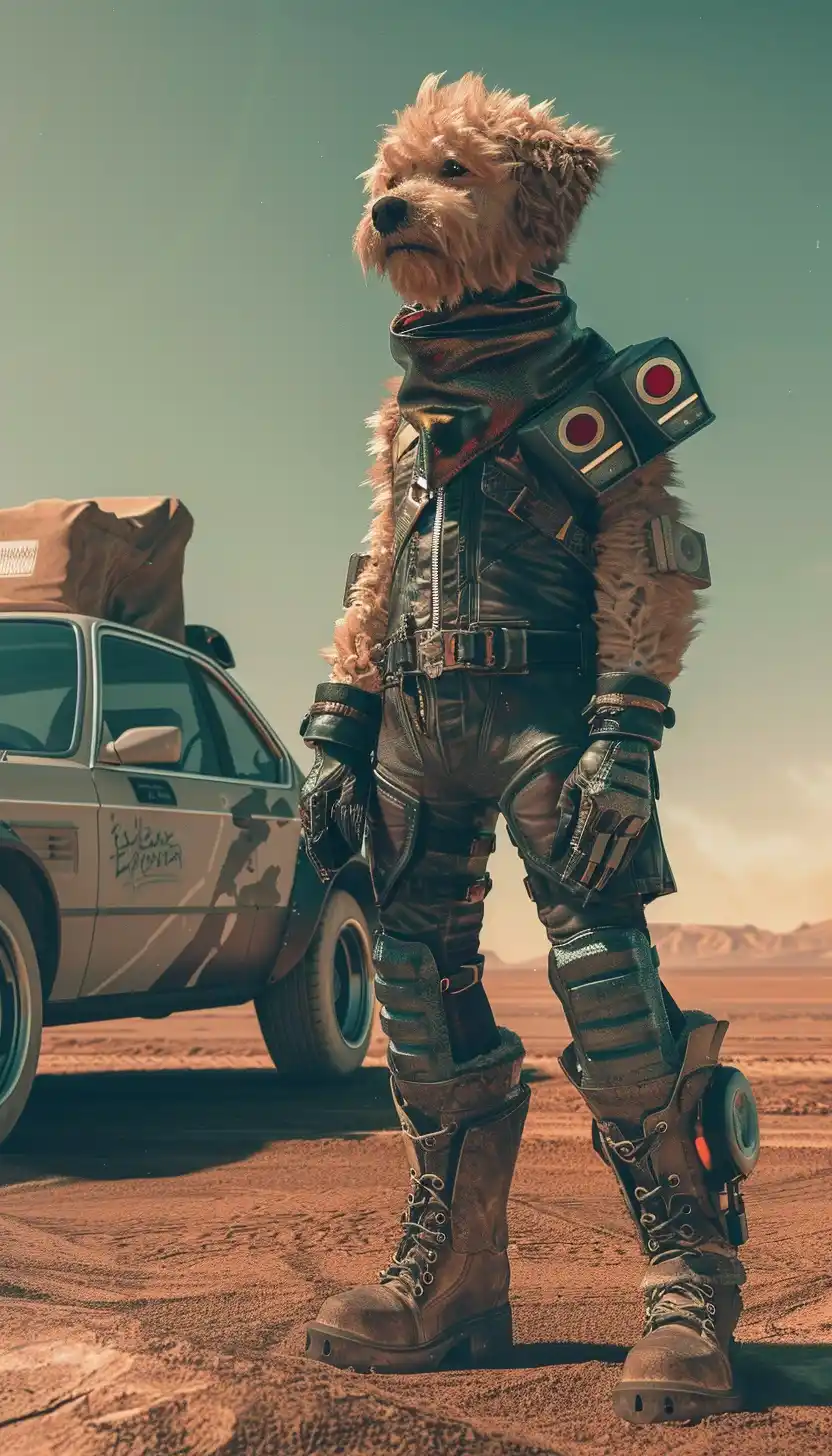 Futuristic Dogpunk Desert Scene Midjourney 提示词生成效果