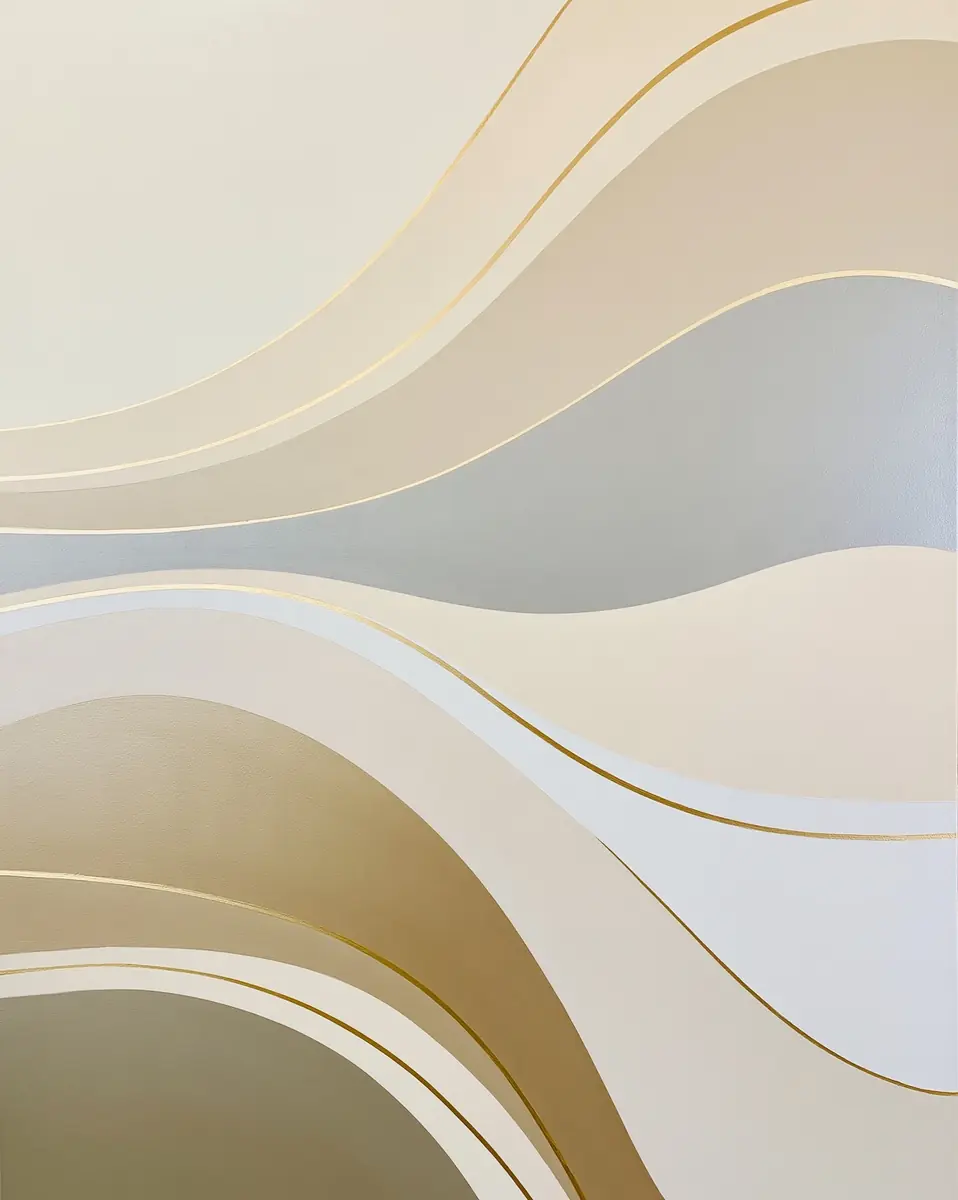 Abstract Gold Wave Painting Midjourney提示词