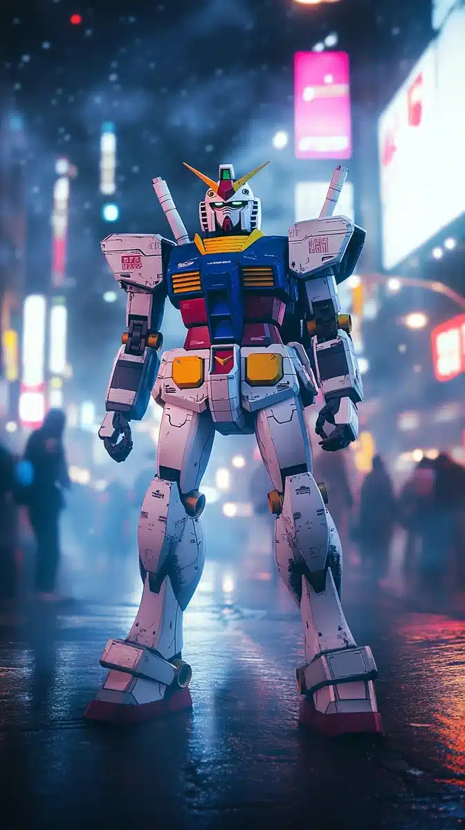 Cinematic Gundam in Fog Midjourney提示词