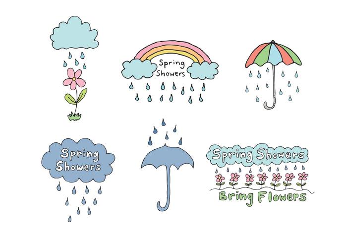 免费春天阵雨矢量系列