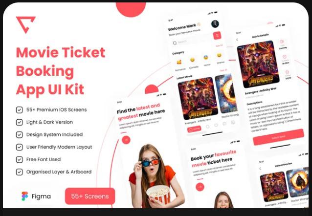 Movie Ticket Booking App UI Kit