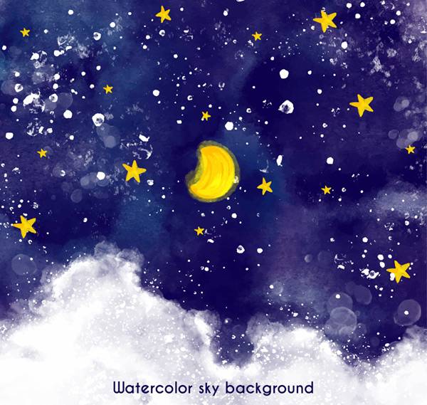 蓝色夜空风景