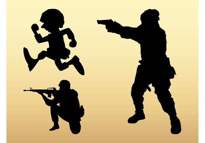 士兵剪影