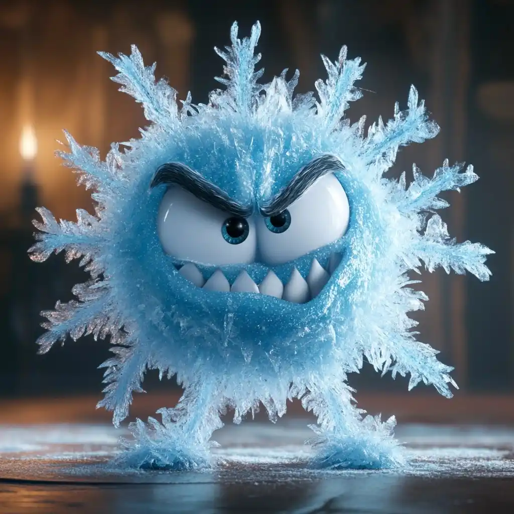 Evil Snowflake in Pixar Style Midjourney提示词