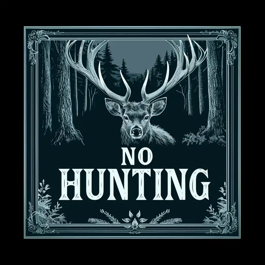 No Hunting Framed Logo Midjourney提示词