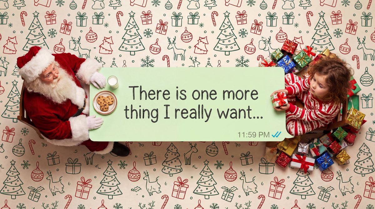 Santa Claus & Child's Christmas Wish: Festive Holiday Gifts Nano Banana提示词