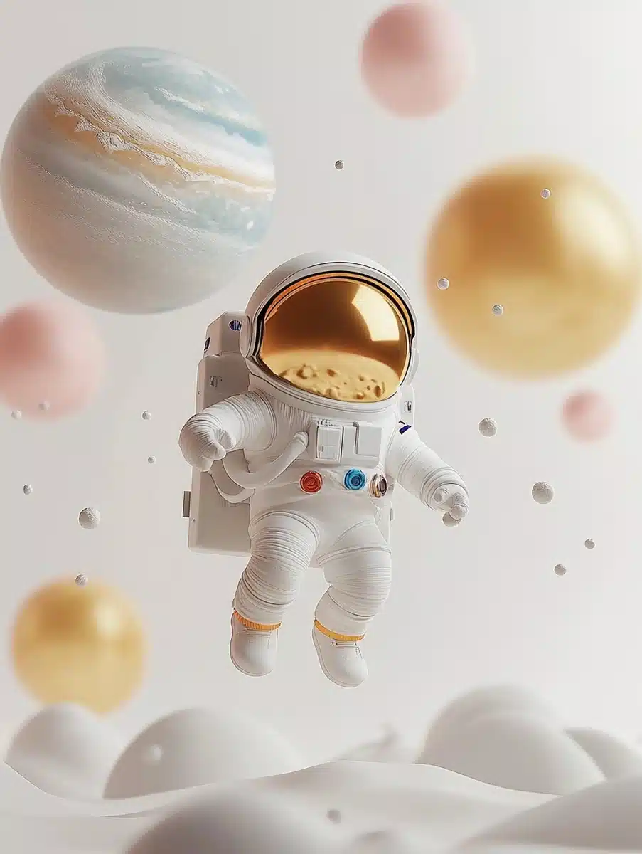 Child Astronaut in Space Midjourney提示词