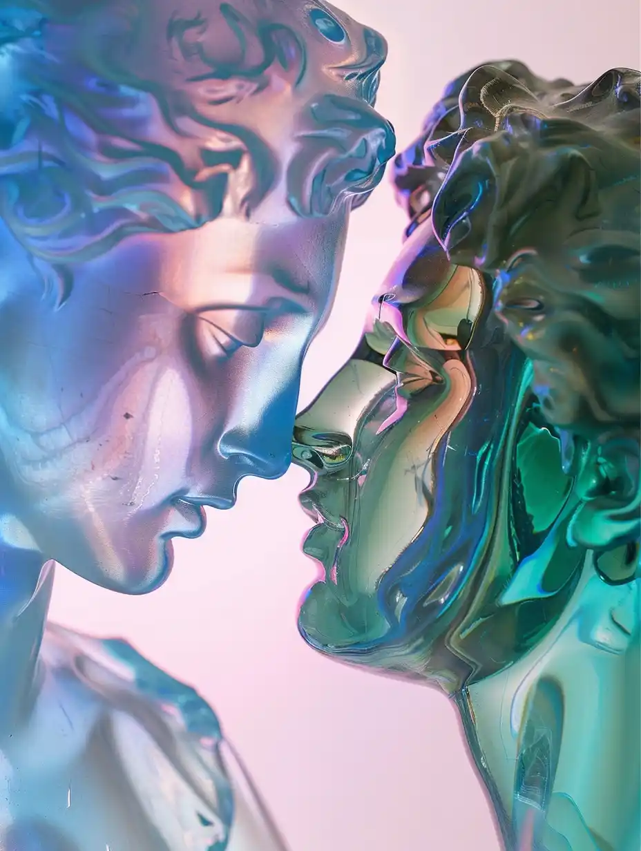 Glass Mythology Embrace Midjourney提示词