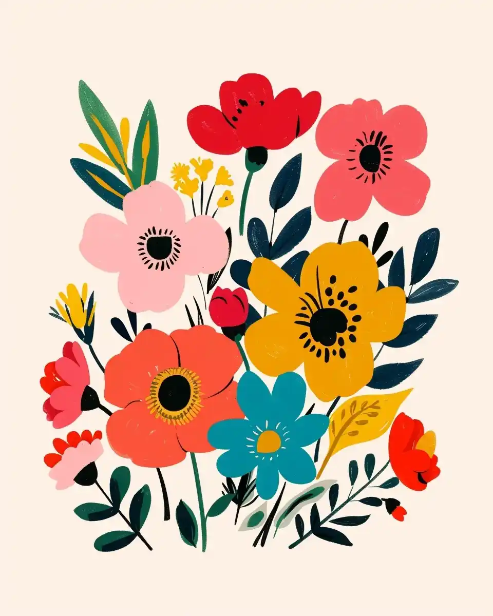 Floral Lettering in Raw Style Midjourney提示词