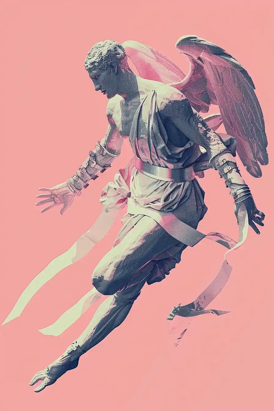 Cyberpunk God Statue Illustration Midjourney提示词