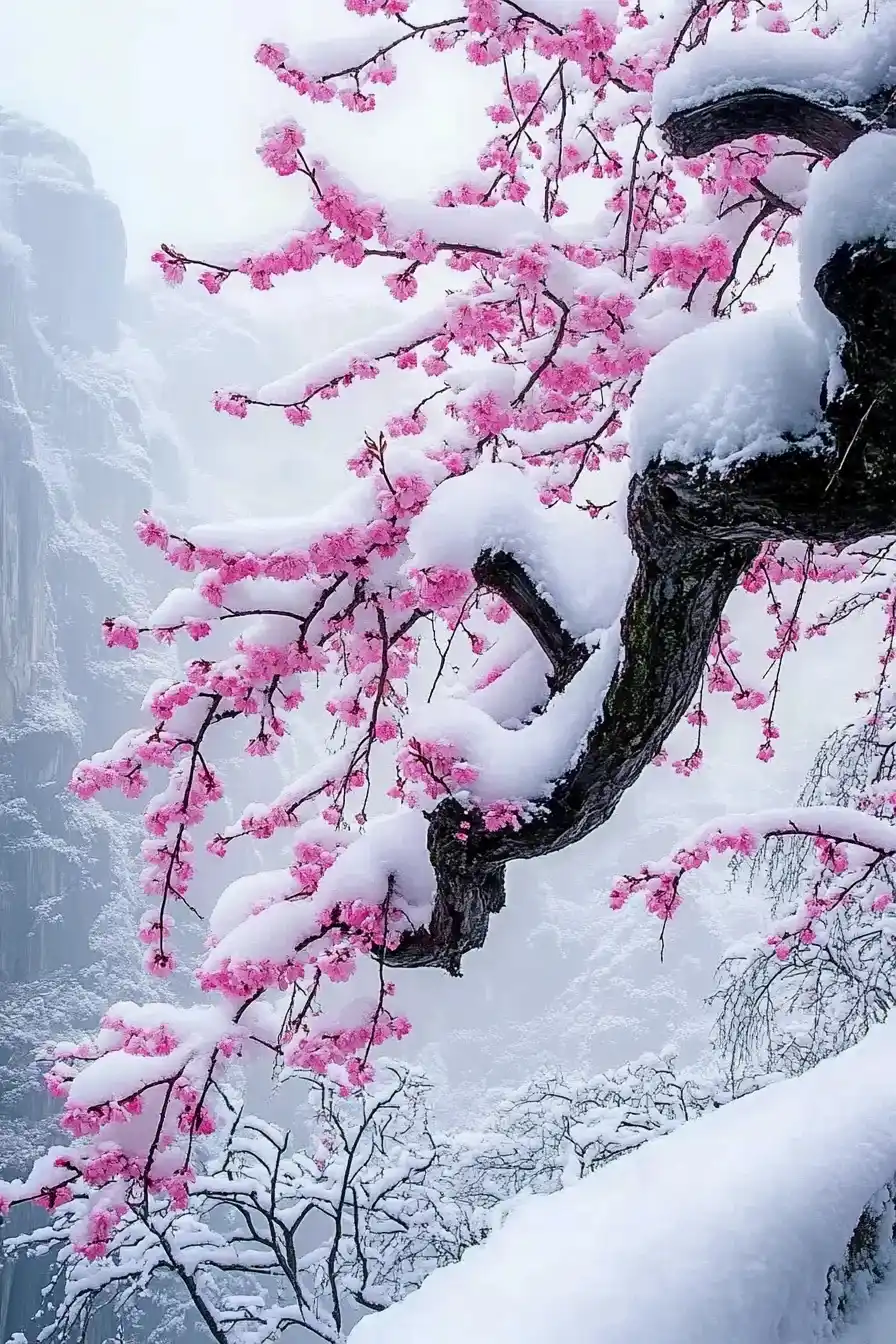 Plum Blossoms on Snow Midjourney提示词