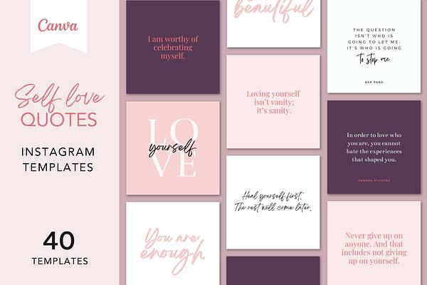 Self Love Quote Templates for Canva