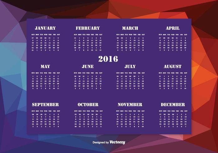 抽象2016年日历图